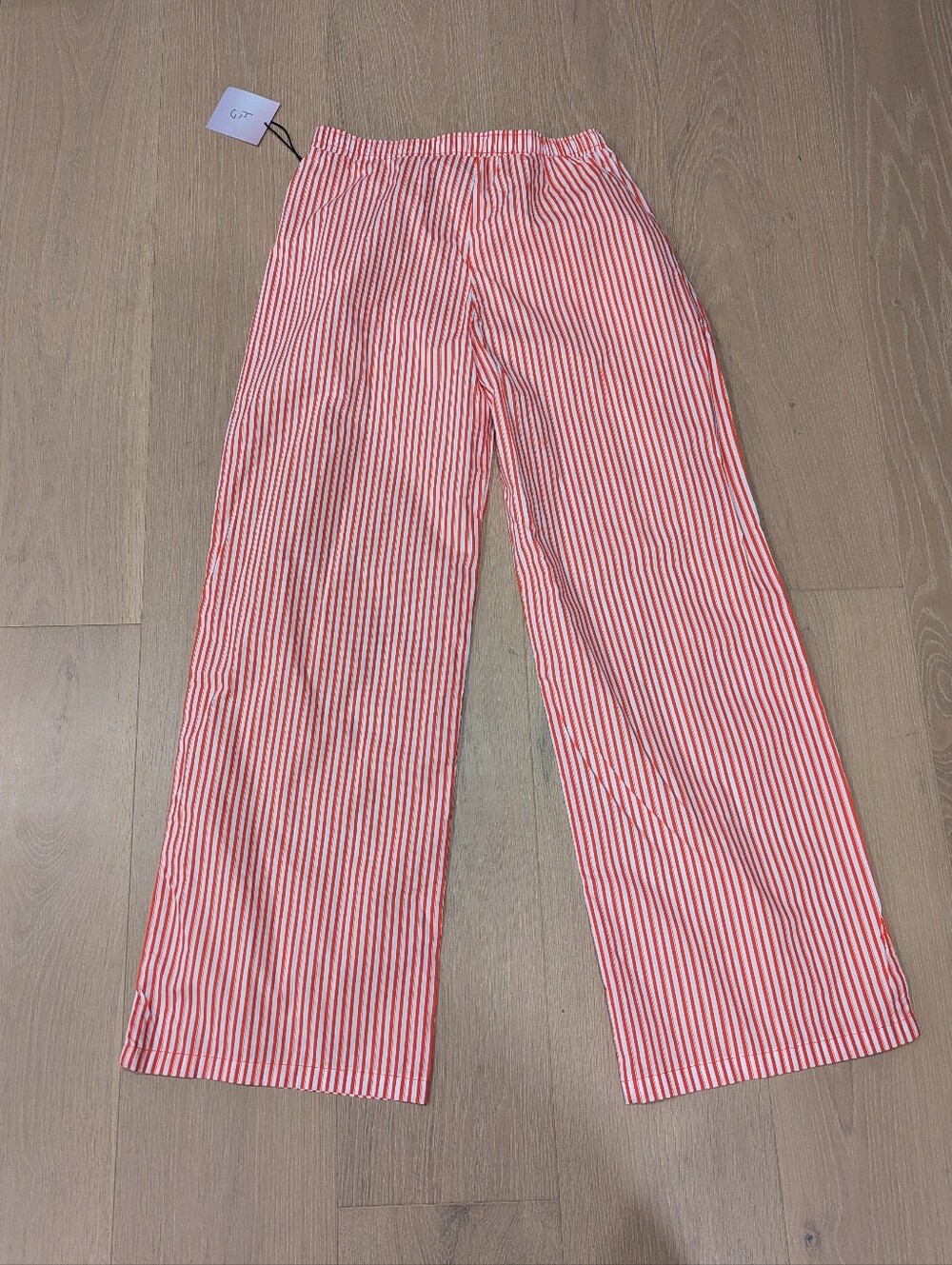 Striped Red and White Cotton Lounge Pants - Picture 12 of 12